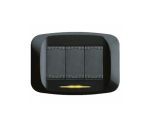 AVE 45PB93GSM PLACCA 3 POSTI BANQUISE SISTEMA 45 GRIGIO SCURO METALLIZZATO