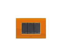Eva Placca Spring45 45PS03ARB Ambra brillante 3 moduli in tecnopolimero