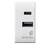 Caricatore USB Ave Domus S44 3A tipo A+C bianco 441082USBAC