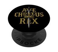 AVE CHRISTUS REX - Guerriero cattolico di Cristo PopSockets PopGrip Adesivo