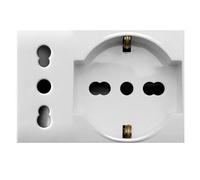 Ave Domus S44 Presa Schuko Presa Italiana 2P+T 10/16A 250V 3 Moduli Bianco Lucid