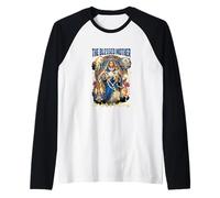 Ave Maria Beata Madre Rosario Preghiera Maglia con Maniche Raglan