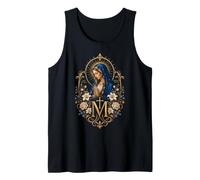 Ave Maria Gratia Plena Vergine Maria Arte devozionale Floreale Canotta