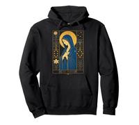 Ave Maria La Beata Vergine Maria Opera d'Arte Felpa con Cappuccio