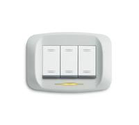 Ave placca pressofusione 3 moduli bianco sottoplacca 45pb93bb serie banquise