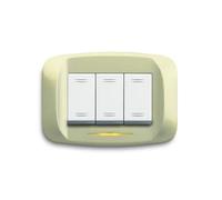 Ave placca pressofusione 3 moduli champagne micalizzato sottoplacca 45pb93cmc