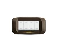 Ave placca pressofusione 4 moduli bronzo metallizato sottoplacca 45pb94bz seri