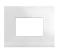 Ave Placca Serie Smart44 in Metallo 3 Moduli Bianco Lucido