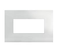 Ave Placca Serie Smart44 in Metallo 4 Moduli Bianco Opaco