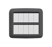 Ave placca yes tecnopolimero 10 moduli grigio scuro metallizzato 45py010gsm seri