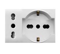 Ave Domus S44 Presa Schuko Presa Italiana 2P+T 10/16A 250V 3 Moduli Bianco Lucid