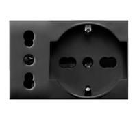 AVE PRESA SCHUKO+BIPASSO 10/16A TEKLA 3Moduli 44509015MB