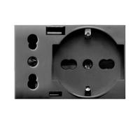 AVE PRESA SCHUKO+ITA+USB A/C TEKLA 3MODULI 44509015USB