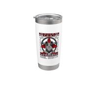 Ave Santa Baphomet Solstizio Pagano Gotico Brutto Natale Bicchiere termico in acciaio inox doppia parete
