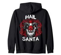 Ave Santa Pagan Buon Solstizio Anti Natale Baphomet Felpa con Cappuccio