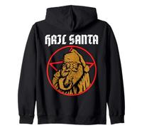 Ave Santa Pagan Happy Solstice Gothic Christmas Death Metal Felpa con Cappuccio