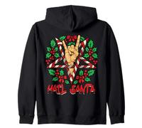 Ave Santa Pagan Solstice Gothic Metal Christmas Rock Roll Felpa con Cappuccio