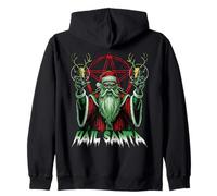 Ave Santa Pagan Solstizio Felice Anti Natale Krampus Felpa con Cappuccio