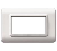 Placca Ave Tecnopolimero Sistema 44 Bianco cornice bianca 4 moduli 44PY04B
