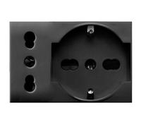 AVE PRESA SCHUKO+BIPASSO 10/16A TEKLA 3Moduli 44509015MB