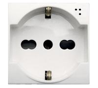 WHITEK S44 Presa Schuko Bipasso 2P+T 10/16A 250V Bianco Opaco, 446090/15TS