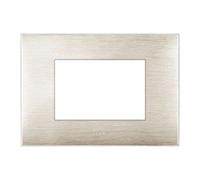 Placca Ave YOUNG44 colore beige spazzolato 3 posti 44PJ03BEG/3D