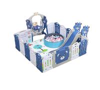Aveainelle Box Bambini Pieghevole, Recinto per Bambini e Neonato con Materassino, Centro Attività Cortile Giochi per Interni ed Esterni, con Scivolo, Altalena e Piscina di Palline