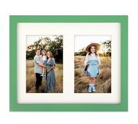 AVEAX Cornice portafoto doppia da 10 x 15 cm, 20 x 25 cm, colore verde