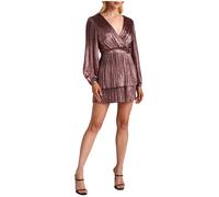 Avec Les Filles Abito Da Cocktail Plissettato Metallico A Strati Per Donna