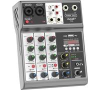 Aveek Mixer Audio 4 Canali, Mixing Sound Board Con USB Bluetooth Écho Ritardo Ef