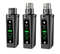 Aveek Trasmittente e Ricevitore XLR Wireless, Adattatore Mic con Abbinamento Automatico,Converte Mic Dinamico con Cavo in Wireless,Portata 80m,Ricaricabile per Mixer,Impianto Audio, Chiesa, Streaming