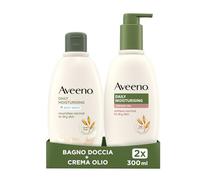Aveeno Daily Moisturising Set Creamy Oil e Bagno Doccia, Set corpo per pelle secca con bagnoschiuma delicato senza sapone 300 ml e olio crema corpo al profumo di Mandorla 300 ml - Esclusiva Amazon