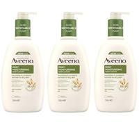 Aveeno Lozione corpo idratante quotidiana (3 x 500 ml), lozione idratante arricchita con farina d'avena colloidale nutriente, delicata per il corpo adatta per pelli sensibili e secche