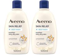 Aveeno Skin Relief Bagno Doccia, Bagnoschiuma lenitivo senza sapone e profumo, Docciaschiuma con triplo complesso di Avena, Bagnodoccia quotidiano per pelli molto secche e sensibili, 500 ml