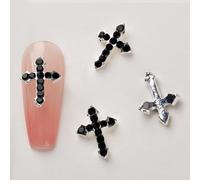 Avejjbaey 10 pezzi Retro Croce Nail Charm lega Croce Charms Punk Gothic Art Accessori per