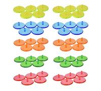 Avejjbaey 50 pezzi marcature per palline da golf, segni di posizione, colori misti, plastica trasparente, pennarello per