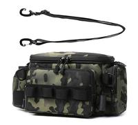 Avejjbaey Borsa a tracolla in tessuto Oxford con tasche multiple per attrezzi da pesca all'aperto, Notte buia, Taglia unica