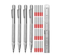 Avejjbaey Carbides Pen Scriber Pen Metal Scriber Pen con 20 rossore cappello marcatura punta e SteelRuler Scribing Tool