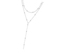 [Avejjbaey] Collana alla moda a Y con intricati dettagli frangia, elegante collana girocollo in lega realizzata con comoda lega per uno stile versatile, come descritto, senza pietre preziose