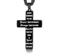 Avejjbaey Collana da uomo a crocifisso leggera comoda collana da collo per un uso prolungato gioielli in acciaio inossidabile, uso quotidiano, design leggero, talla única, come descritto, come