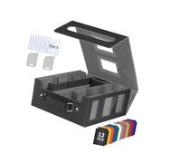 Avejjbaey Compatti Viaggi Friendly Trading Card Storage Case Chiusura PU Leather Card Box per Gioco Baseball Card Board Game Accessori