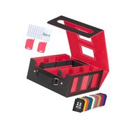 Avejjbaey Compatti Viaggi Friendly Trading Card Storage Case Chiusura PU Leather Card Box per Gioco Baseball Card Board Game Accessori