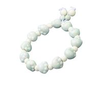 Avejjbaey Elegante braccialetto per donne e studenti, con perle di ceramica, elastico, comodo, accessorio alla moda, braccialetto fatto a mano, Taglia unica, come descritto