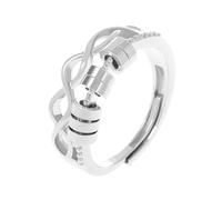 Avejjbaey Eleganti anelli di spinner per donne, sollievo dall'ansia, perline rotanti, anelli aperti regolabili, uso quotidiano, gioielli, come descritto