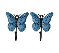 Avejjbaey Gancio da muro con farfalla dipinta a mano, confezione da, Blue