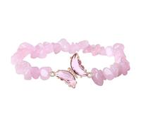 Avejjbaey Pietre preziose irregolari perline regolabili farfalla decorazione cristalli gioielli per occasioni speciali perline irregolari da donna, Misura unica, come descritto