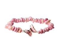 Avejjbaey Pietre preziose irregolari perline regolabili farfalla decorazione cristalli gioielli per occasioni speciali perline irregolari da donna, Misura unica, come descritto