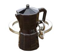 Avejjbaey Portachiavi con portafiltro per macchina da caffè espresso, accessorio per caffè, piccolo strumento da caffè, organizer per chiavi, regalo per uomini e donne, Moka Pot Nero, As shown in the