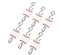 Avejjbaey Set di 6 ganci per recinzioni a tema baseball, per appendere zaini, caschi e bottiglie d'acqua, organizzatori per amanti dello sport, regali e accessori per recinzioni