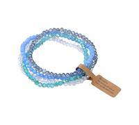 Avejjbaey Set di braccialetti con perle di vetro, ipoallergenici, accessori alla moda, per pelli sensibili, set di bracciali in vetro rivestito che cambiano colore, Taglia unica, come descritto
